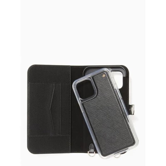 KATE SPADE iPhone 12 PRO Leather Magnetic Folio Chain Crossbody Bag Case - Picture 4 of 7